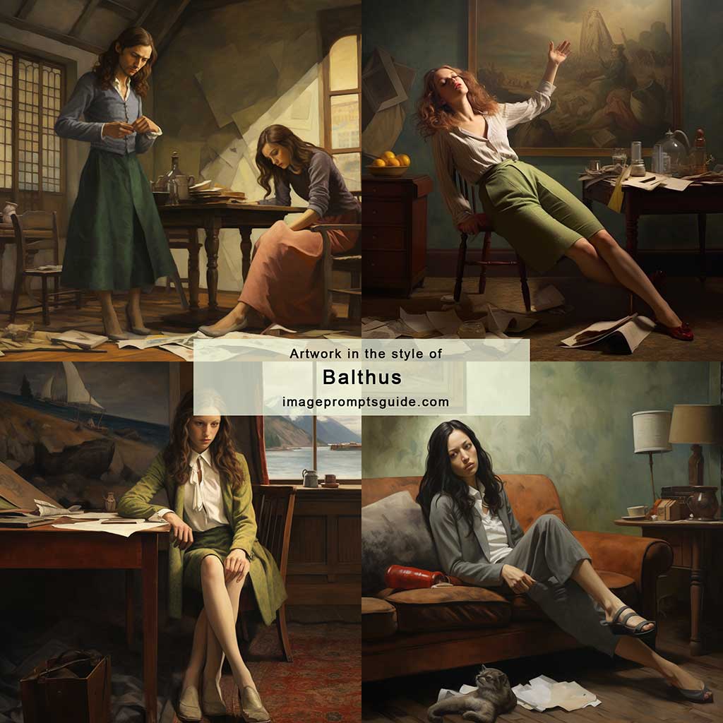 Artwork in the style of Balthus