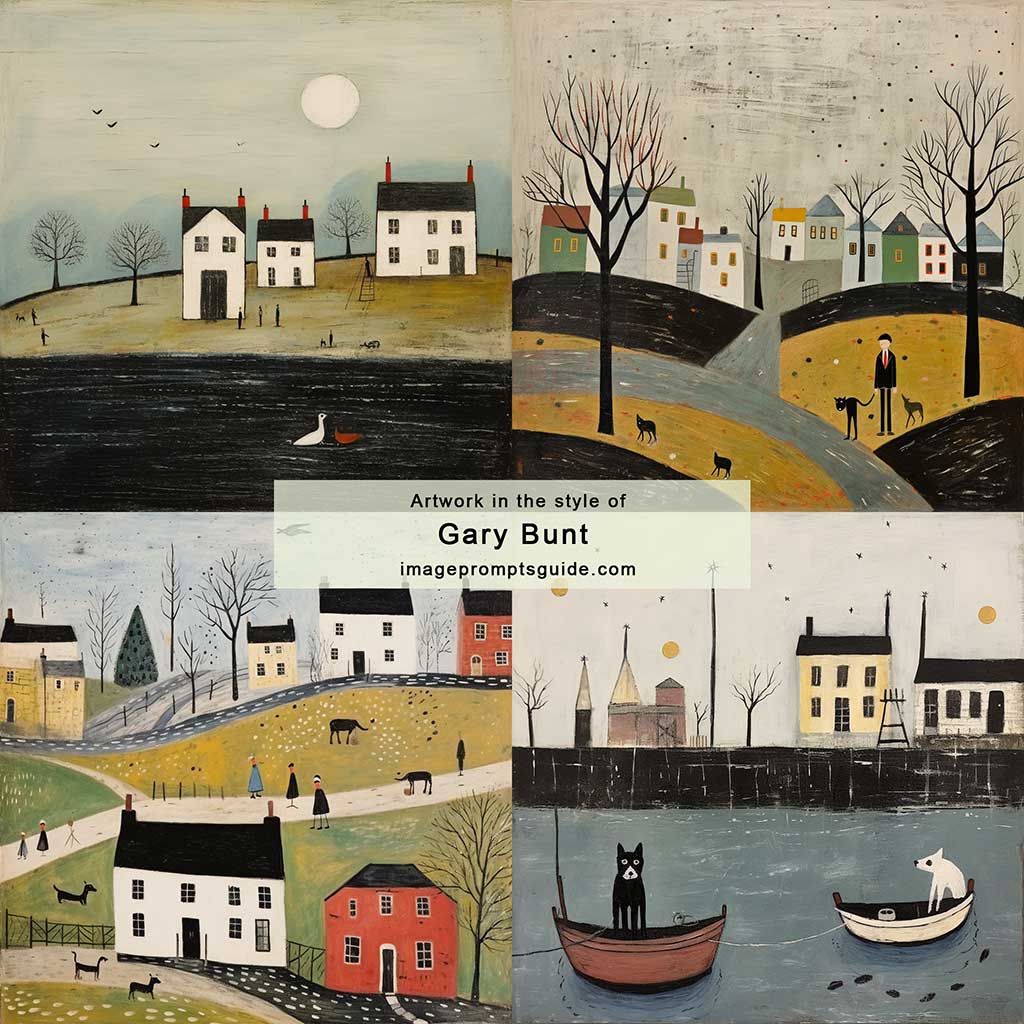 Artwork in the style of Gary Bunt