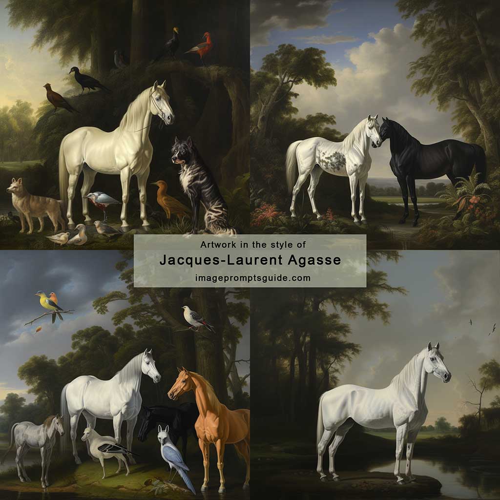 Artwork in the style of Jacques-Laurent Agasse  (Midjourney v5.2)