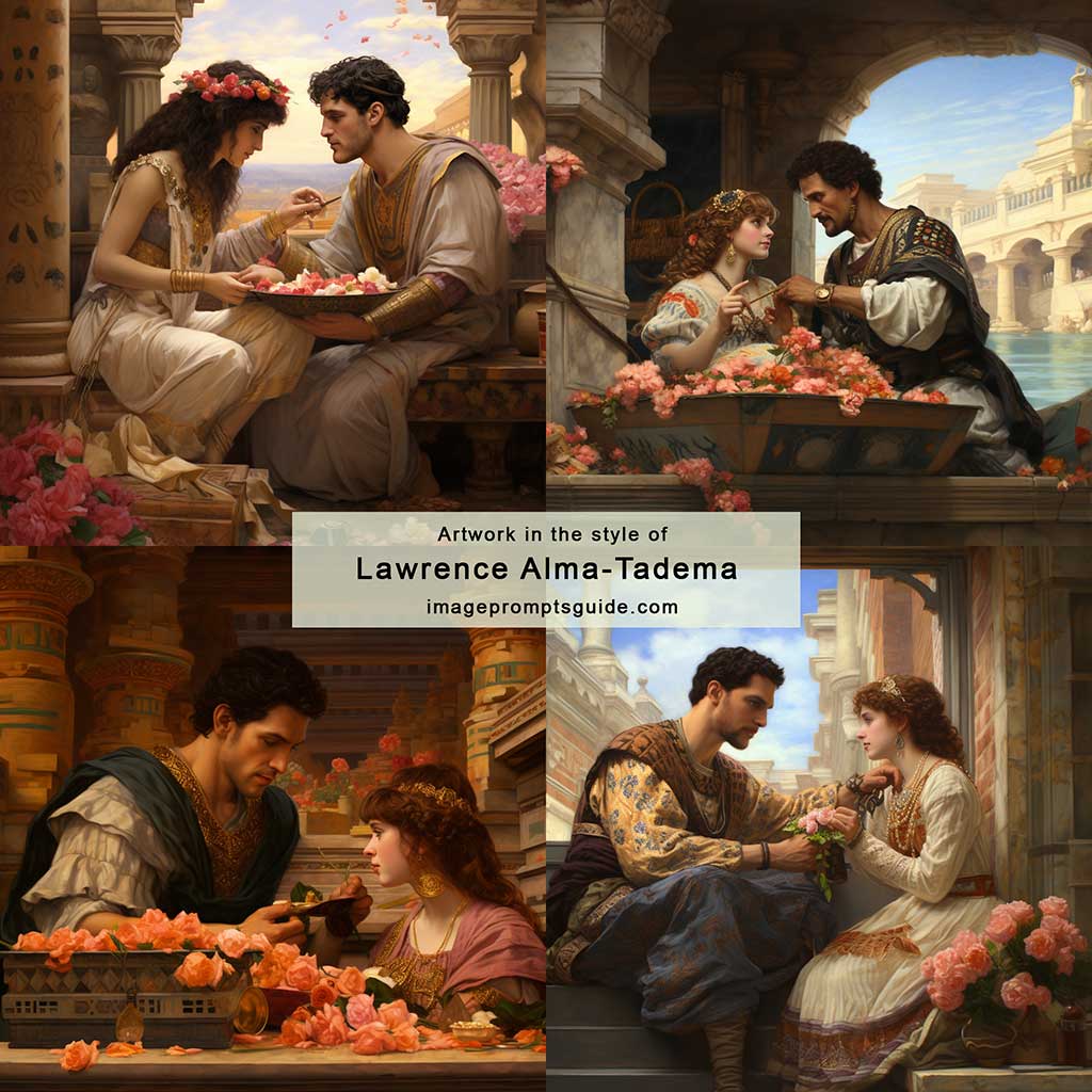 Artwork in the style of Lawrence Alma-Tadema (Midjourney v5.2)