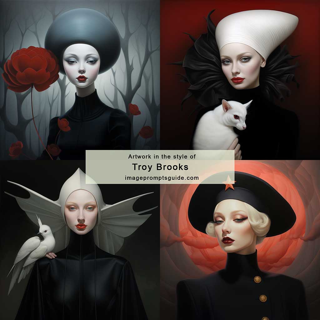 Artwork in the style of Troy Brooks 