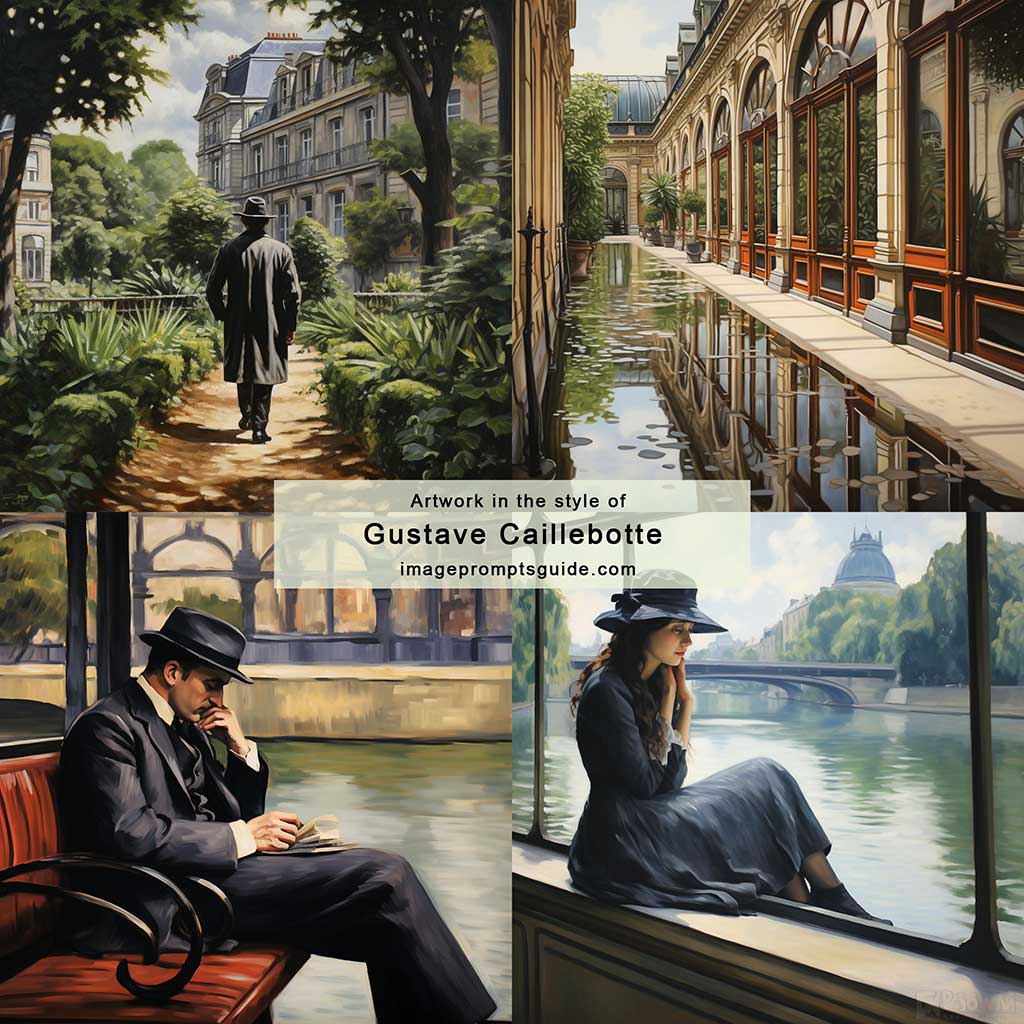 Artwork in the style of Gustave Caillebotte (Midjourney V5.2)