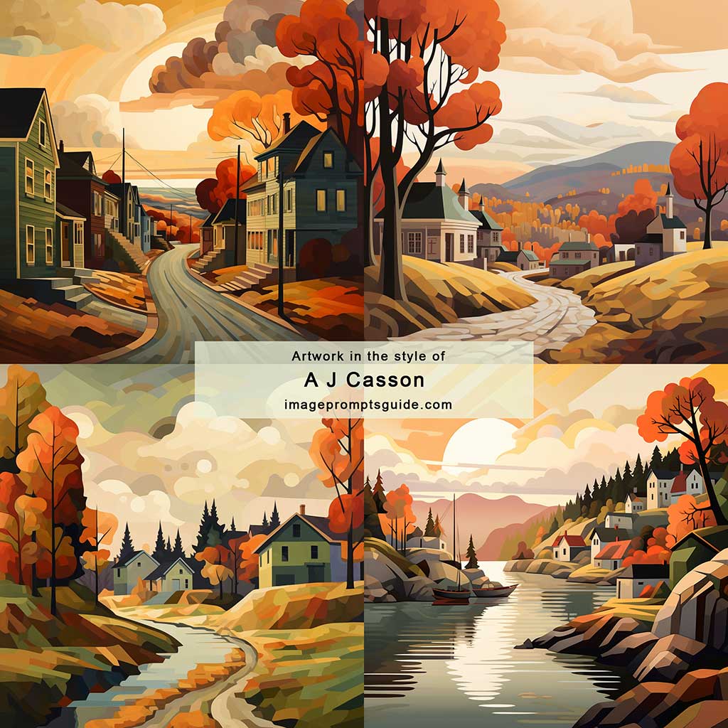 Artwork in the style of A J Casson (Midjourney V5.2)