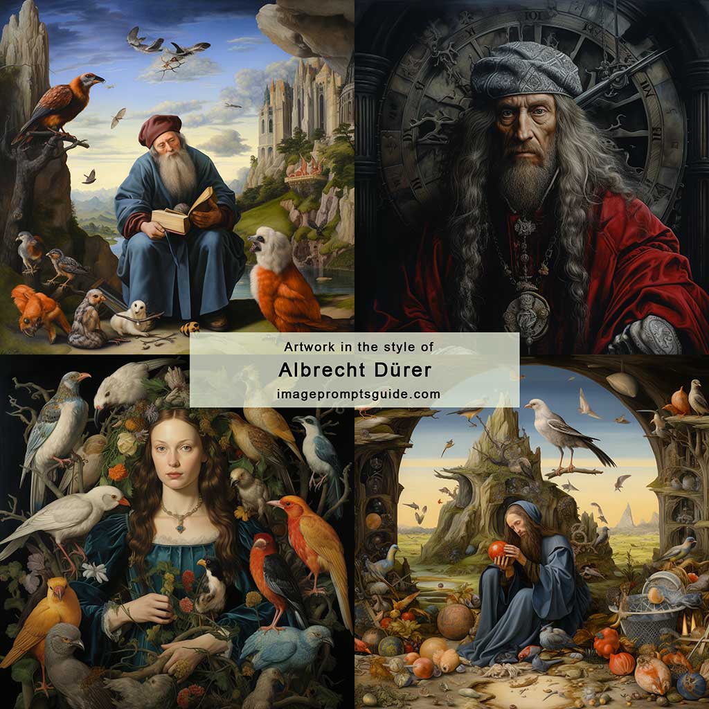 Artwork in the style of Albrecht Dürer (Midjourney V5.2)
