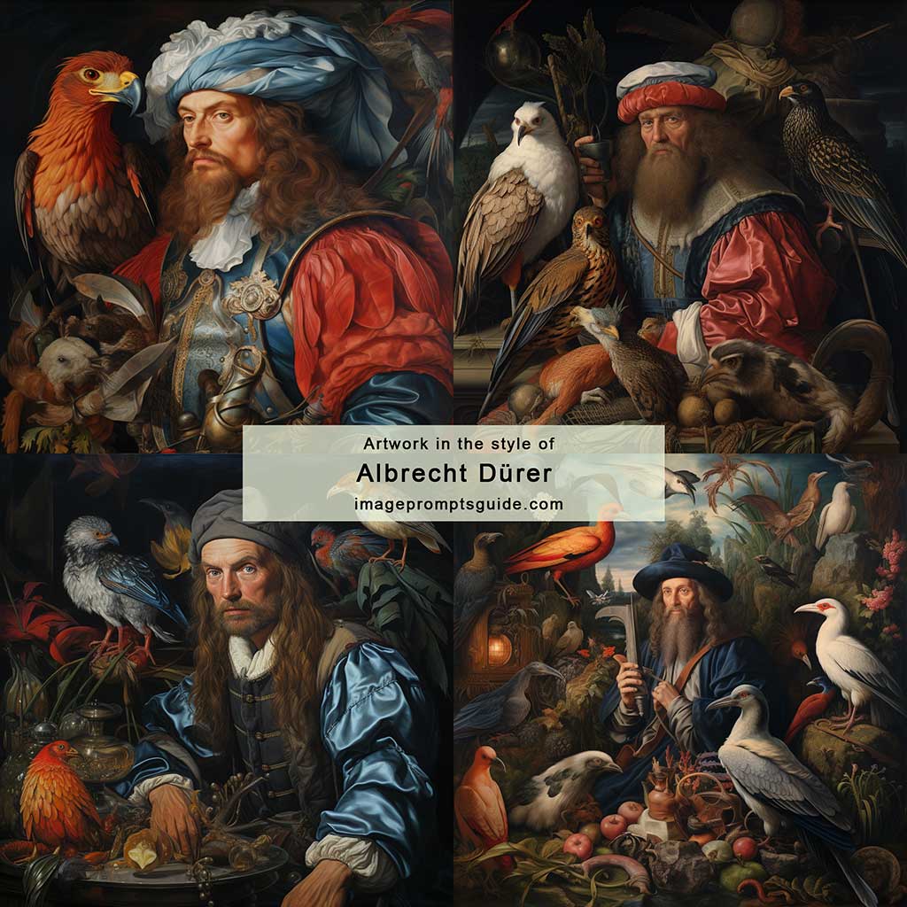 Artwork in the style of Albrecht Dürer (Midjourney V5.2)