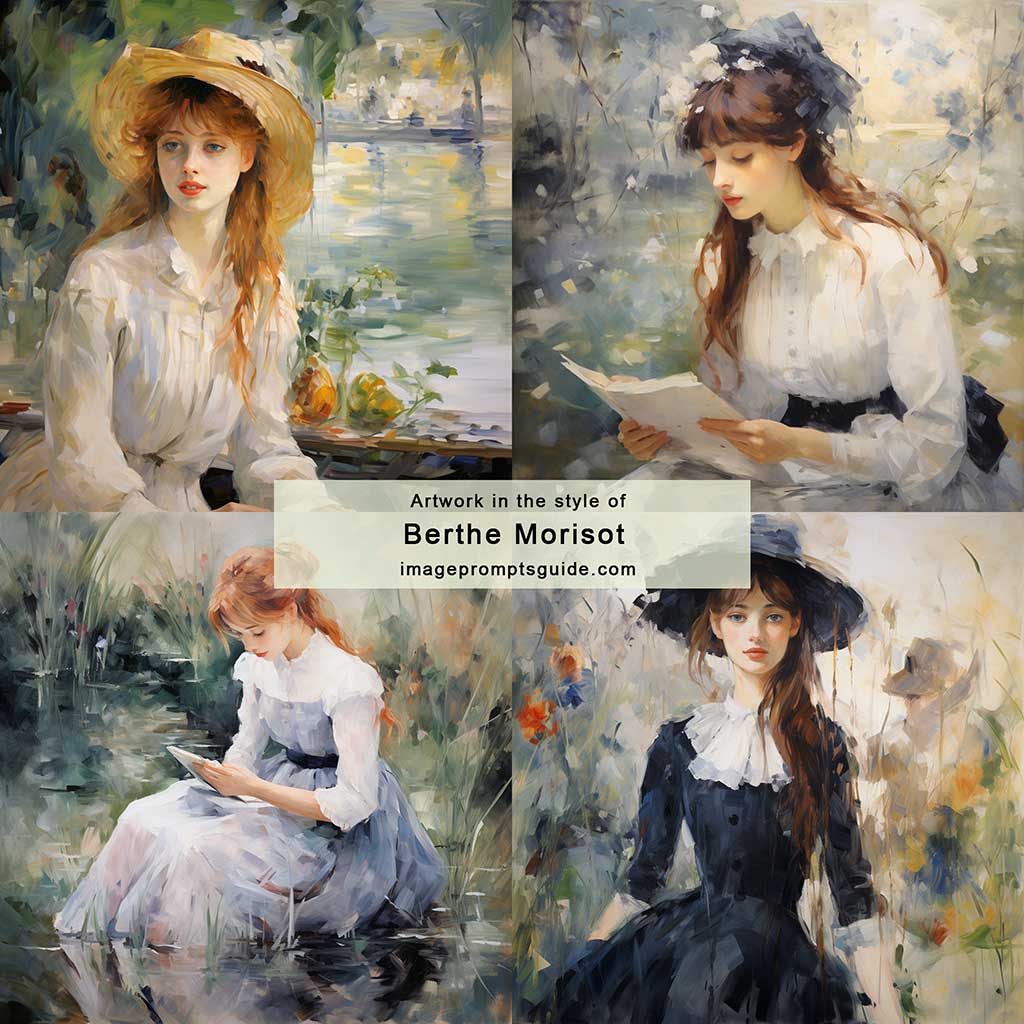 Artwork in the style of Berthe Morisot (Midjourney v5.2)