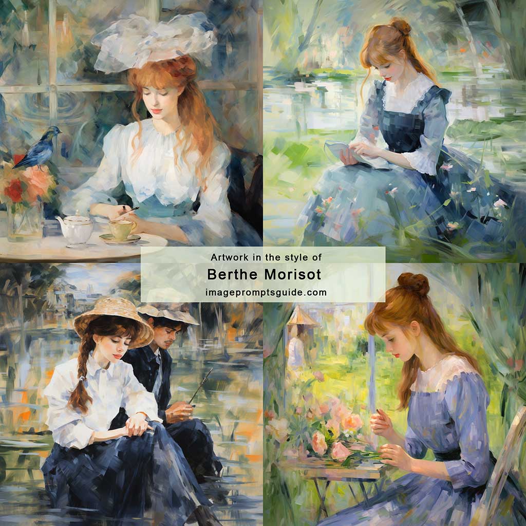 Artwork in the style of Berthe Morisot (Midjourney v5.2)