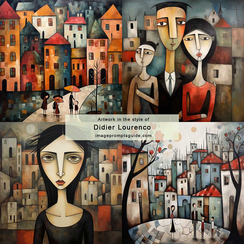 Artwork in the style of Didier Lourenco (Midjourney v5.2)