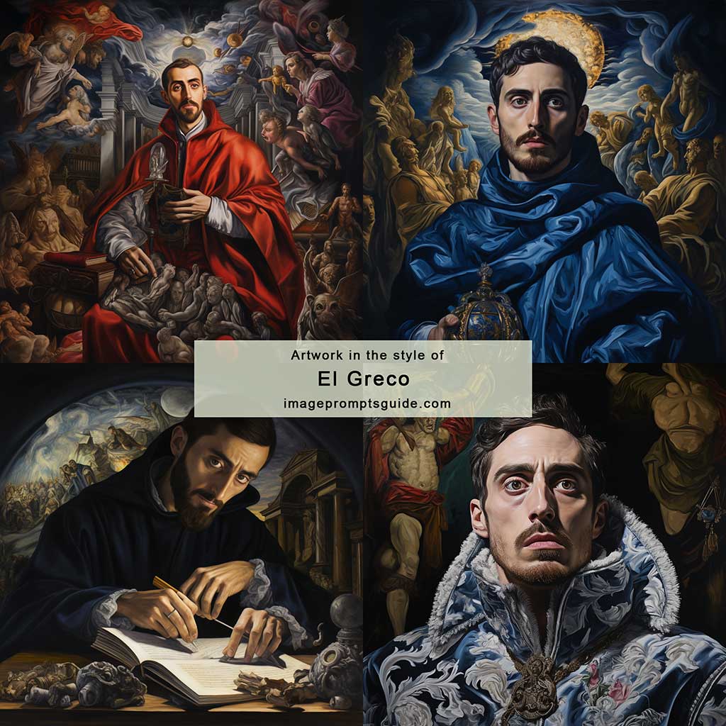 Artwork in the style of El Greco (Midjourney v5.2)