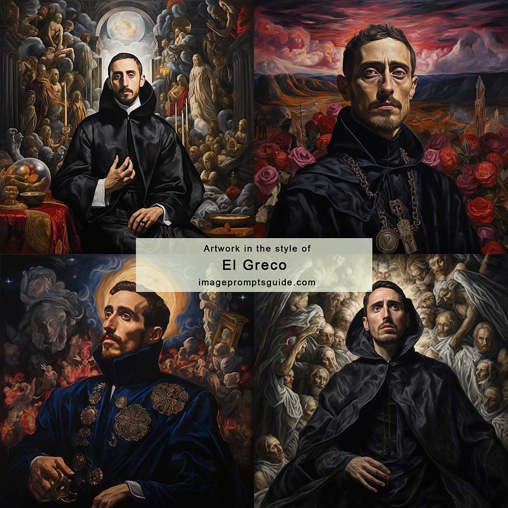 Artwork in the style of El Greco (Midjourney v5.2)