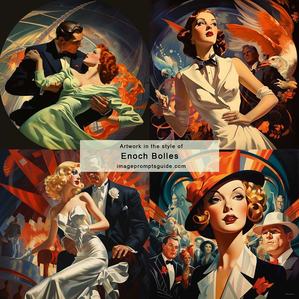 Artwork in the style of Enoch Bolles (Midjourney V5.2)