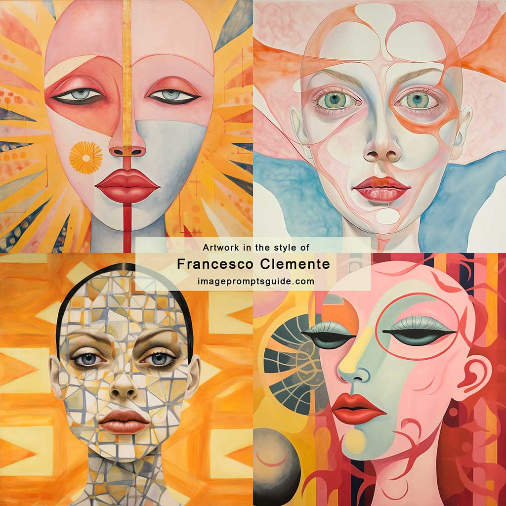 Artwork in the style of Francesco Clemente