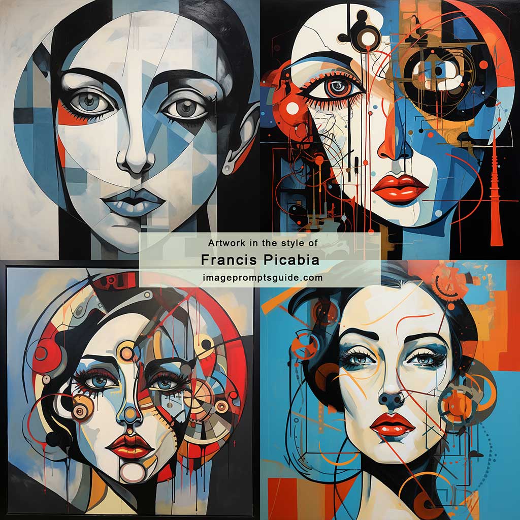 Artwork in the style of Francis Picabia (Midjourney v5.2)