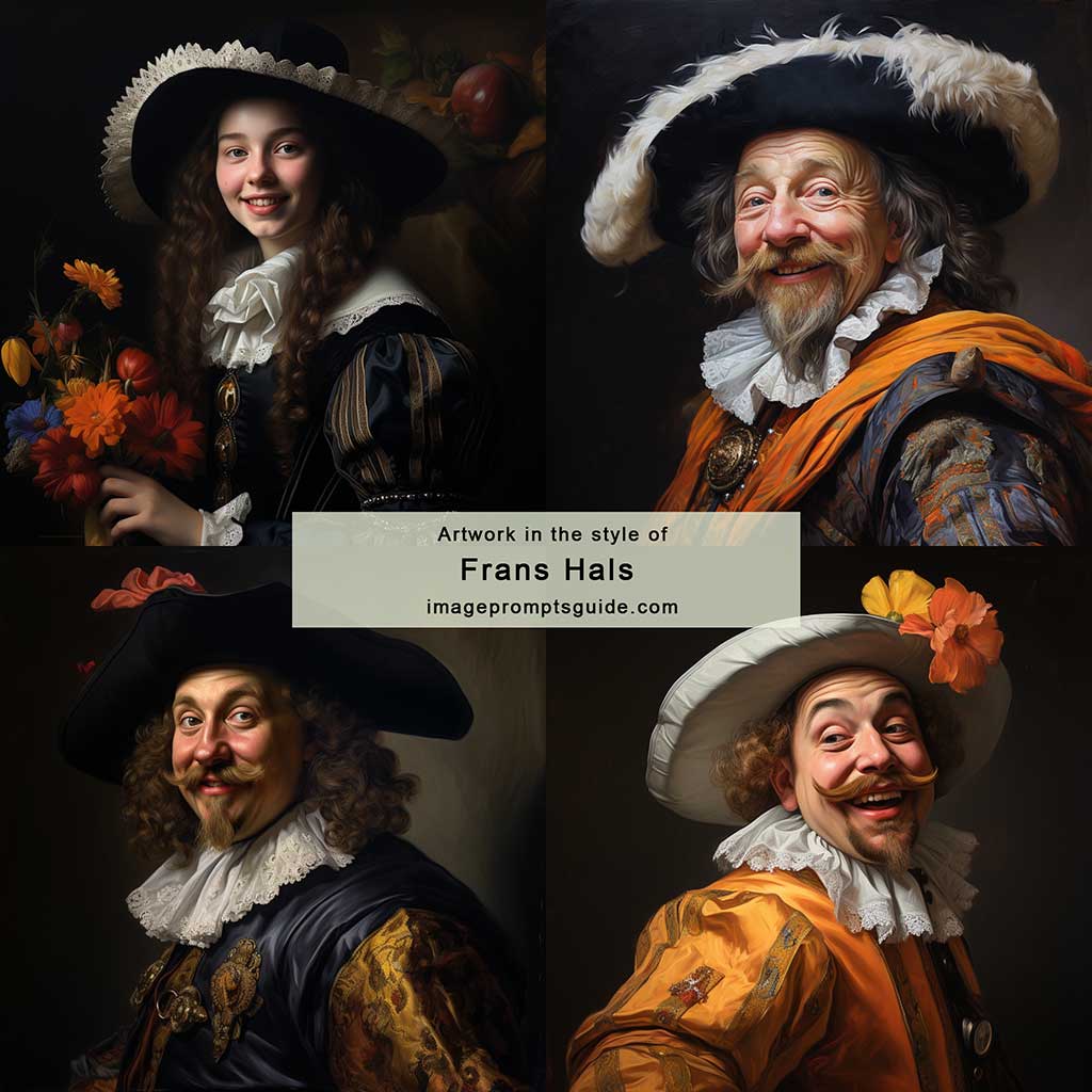 Artwork in the style of Frans Hals (Midjourney v5.2)