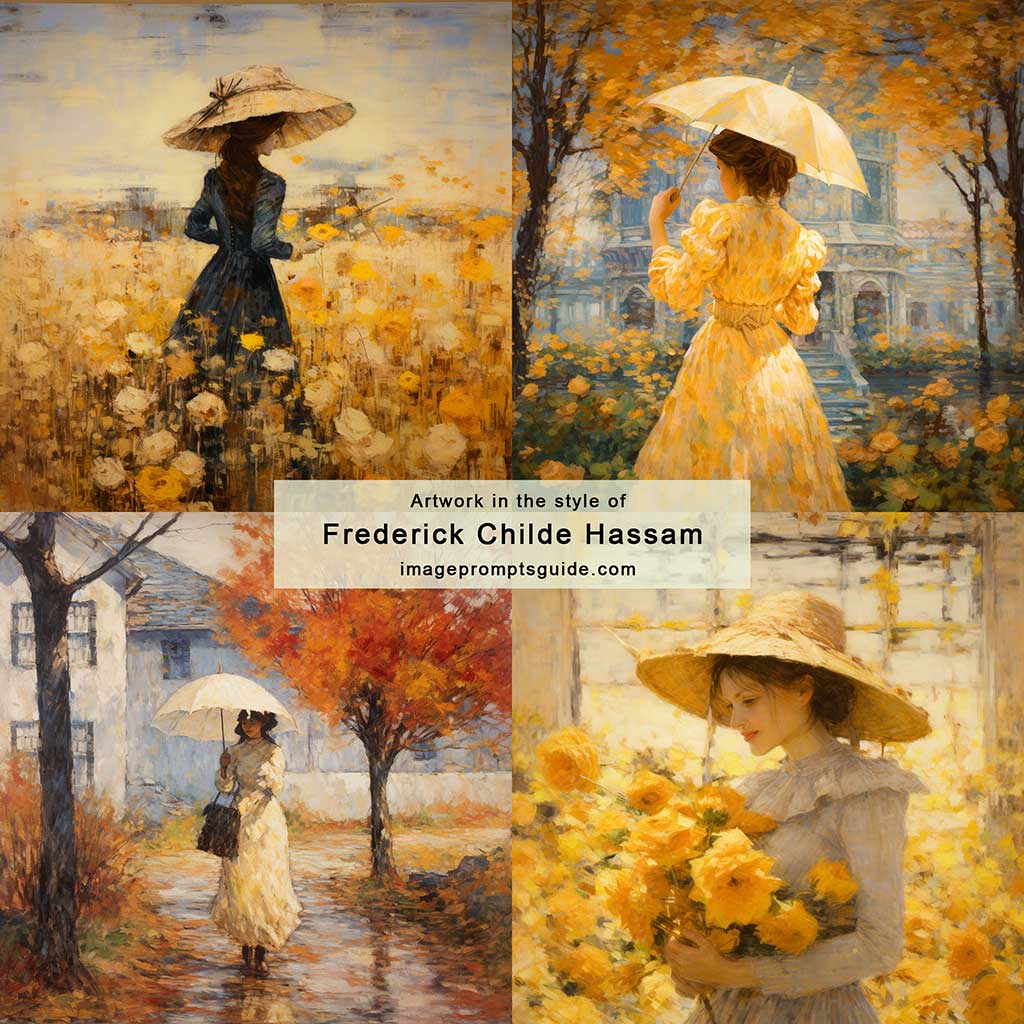 Artwork in the style of Frederick Childe Hassam