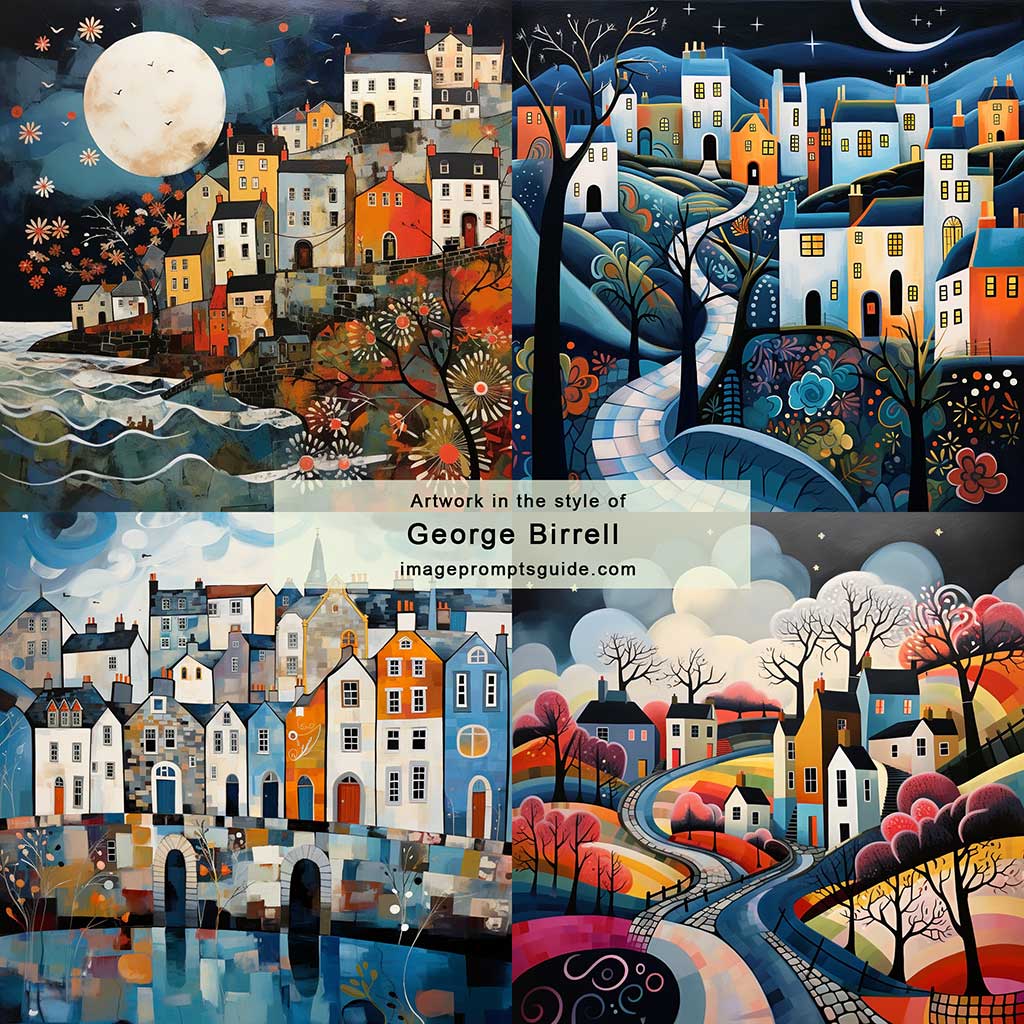 Artwork in the style of George Birrell (Midjourney V5.2)