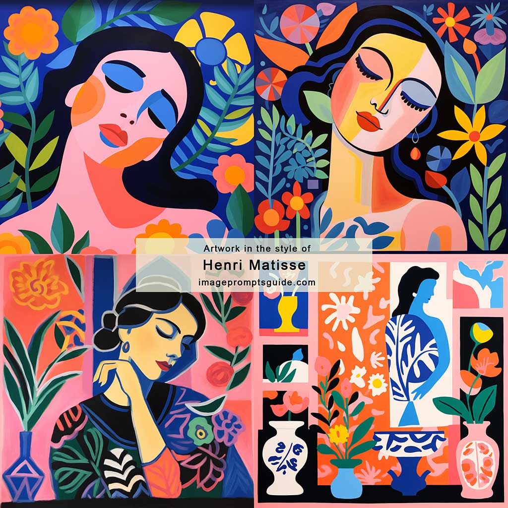 Artwork in the style of Henri Matisse (Midjourney v5.2)