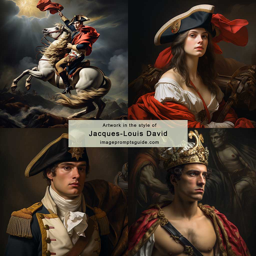 Artwork in the style of Jacques-Louis David (Midjourney v5.2)