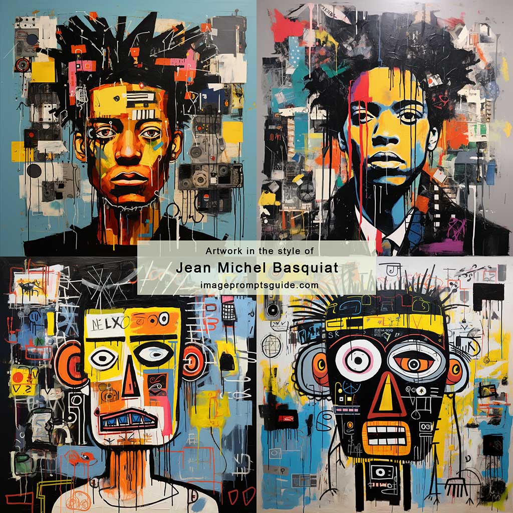 Artwork in the style of Jean-Michel Basquiat - Midjourney v5.2