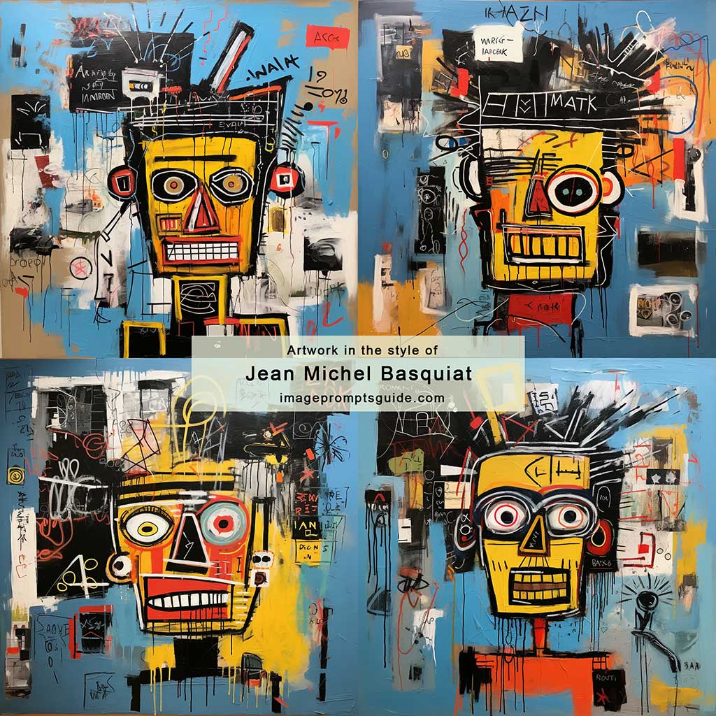 Artwork in the style of Jean-Michel Basquiat
