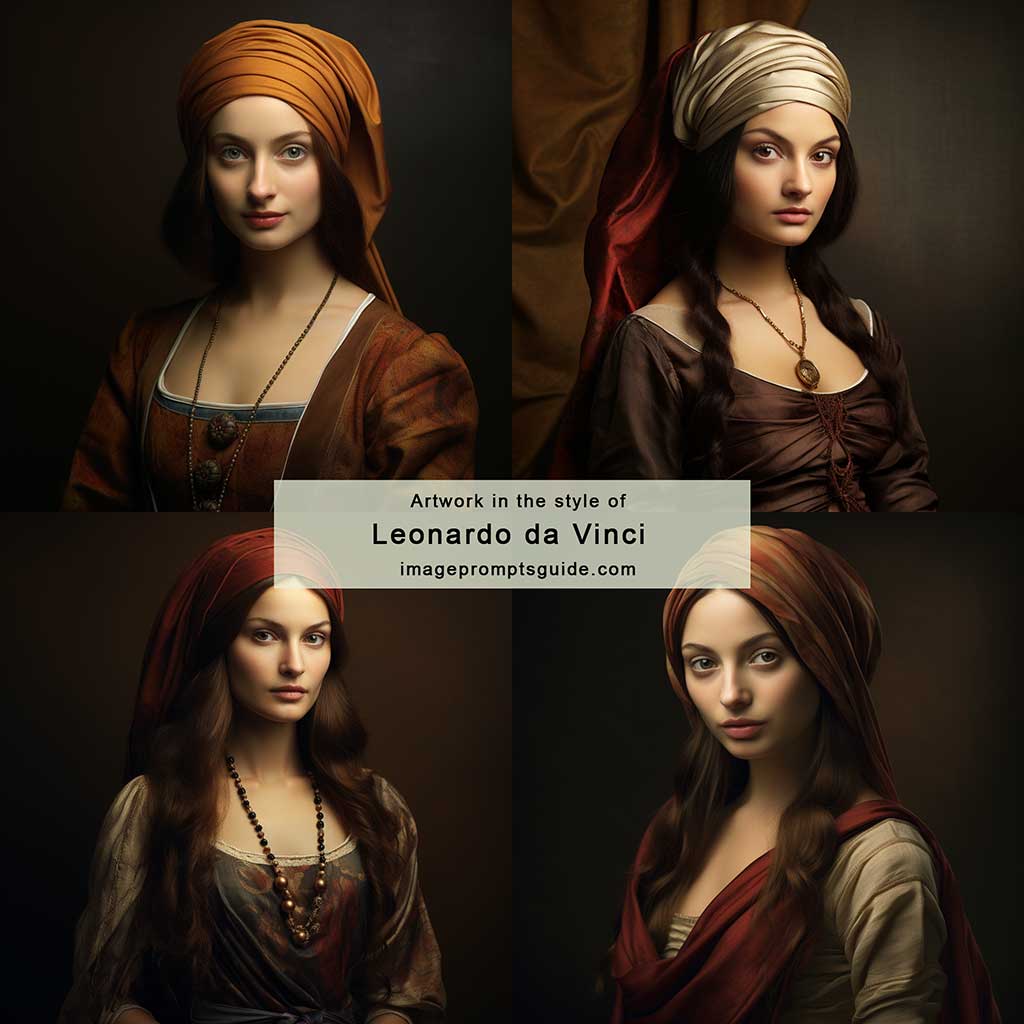 Artwork in the style of Leonardo da Vinci (Midjourney v5.2)