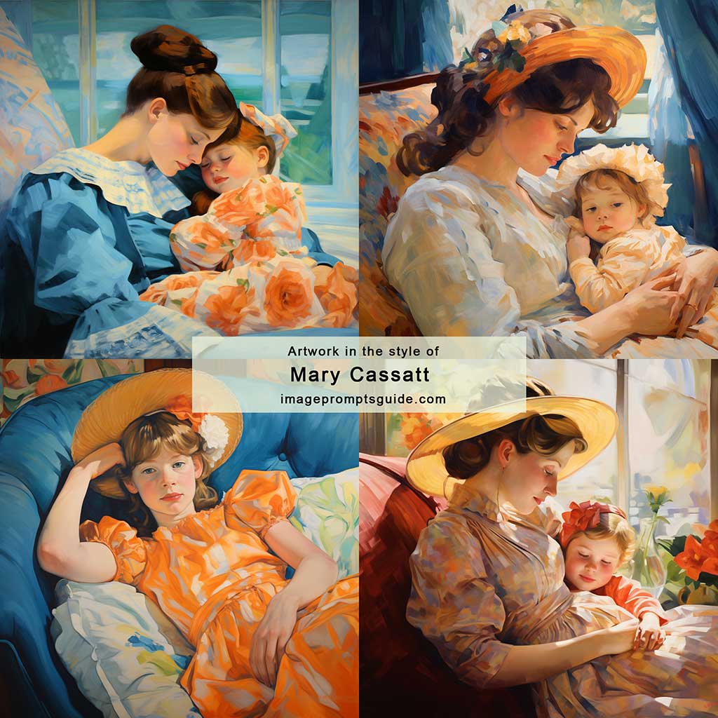 Artwork in the style of Mary Cassatt (Midjourney V5.2)