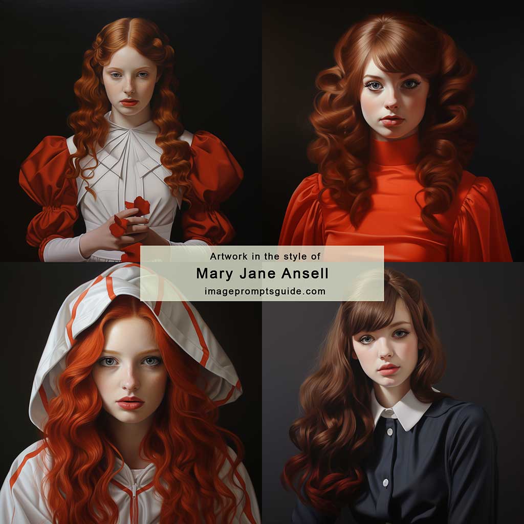 Artwork in the style of Mary Jane Ansell (Midjourney V5.2)