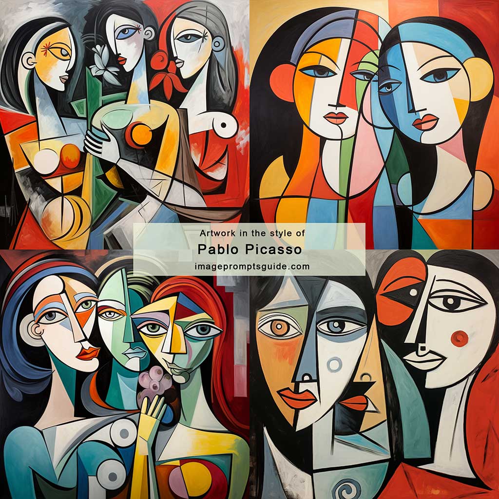 Artwork in the style of Pablo Picasso (Midjourney v5.2)