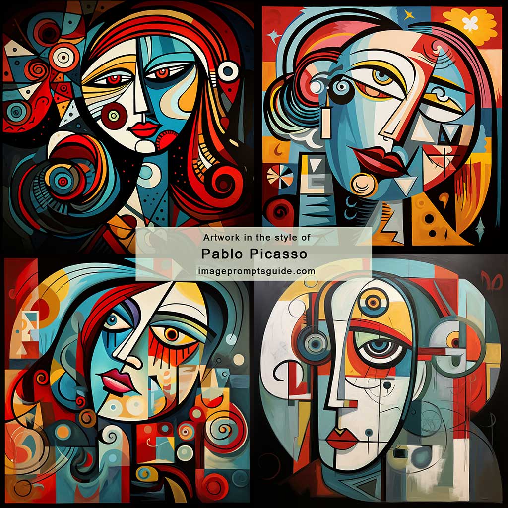 Artwork in the style of Pablo Picasso (Midjourney v5.2)