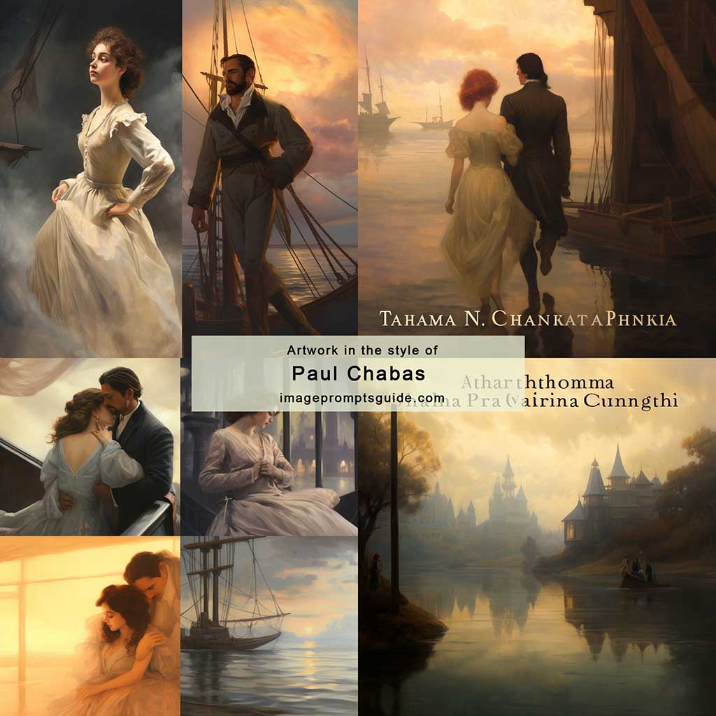 Artwork in the style of Paul Chabas (Midjourney V5.2)