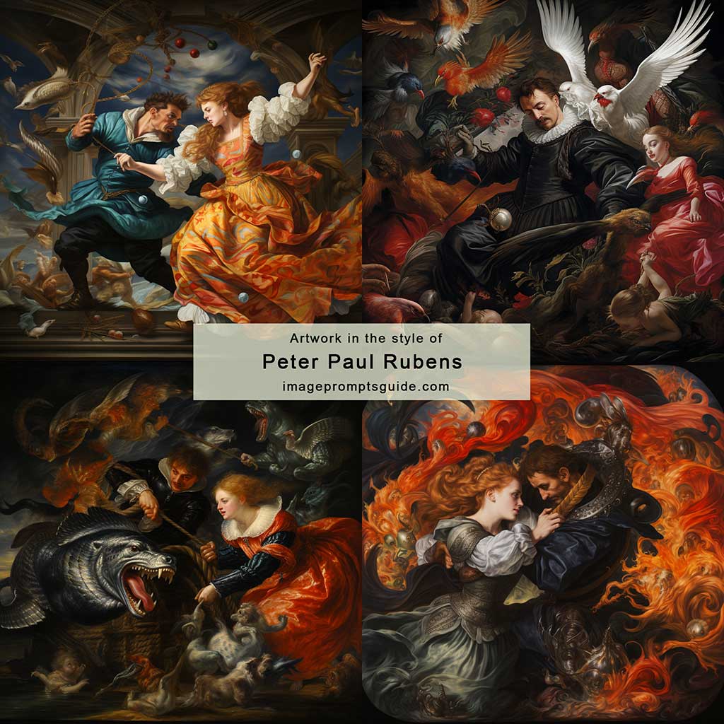 Artwork in the style of Peter Paul Rubens (Midjourney v5.2)