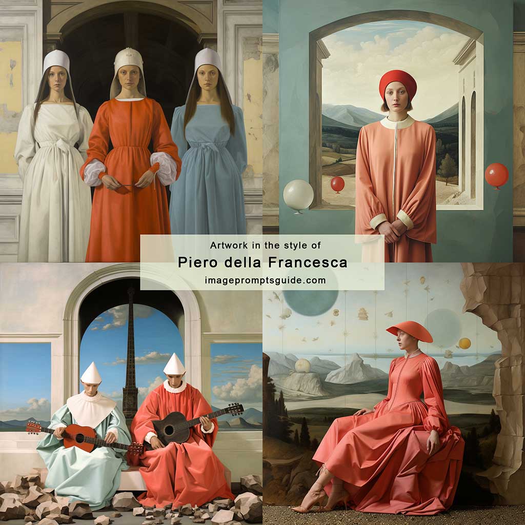 Artwork in the style of Piero della Francesco (Midjourney v5.2)