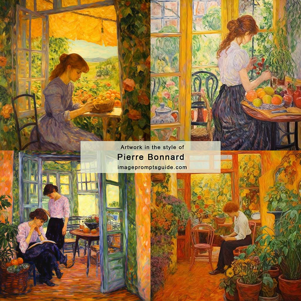 Artwork in the style of Pierre Bonnard (Midjourney V5.2)