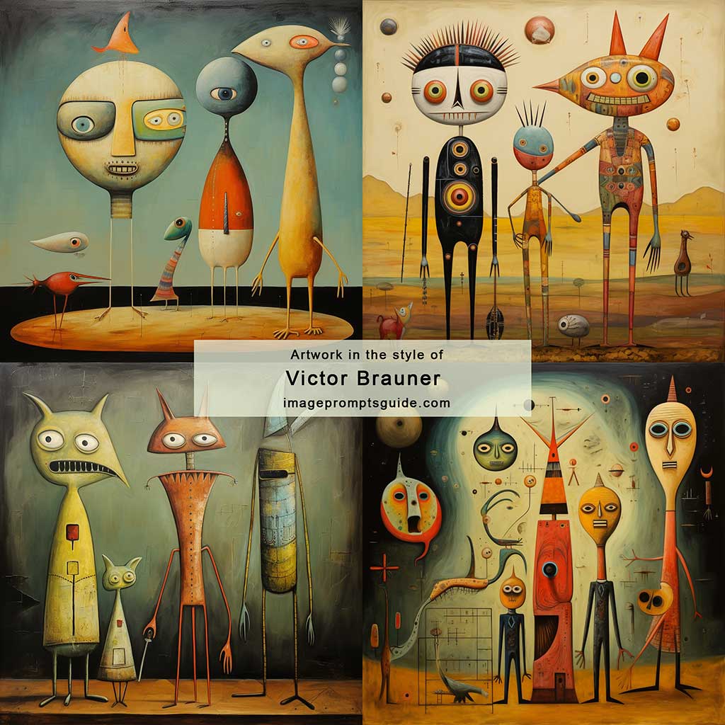 Artwork in the style of Victor Brauner