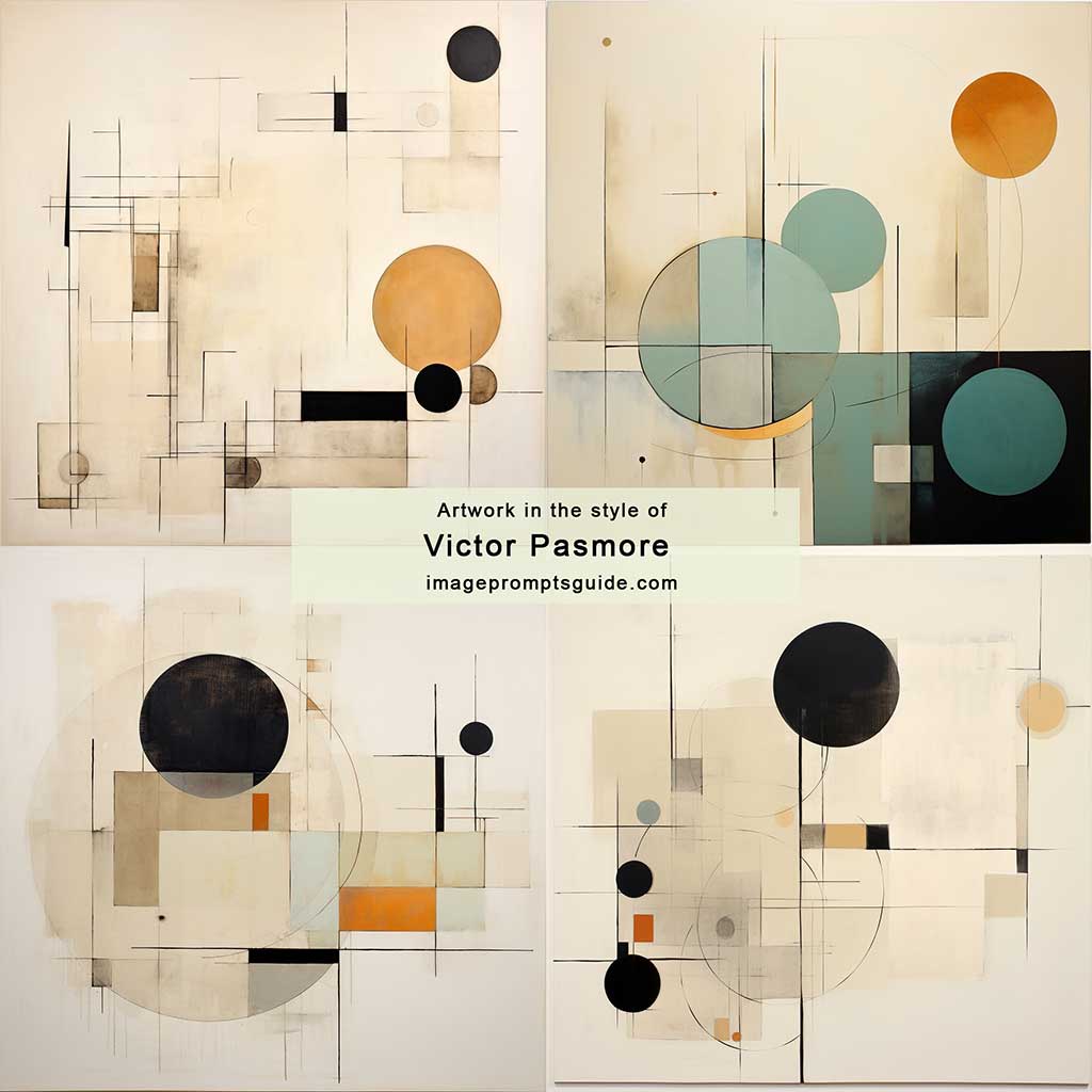 Artwork in the style of Victor Pasmore (Midjourney v5.2)