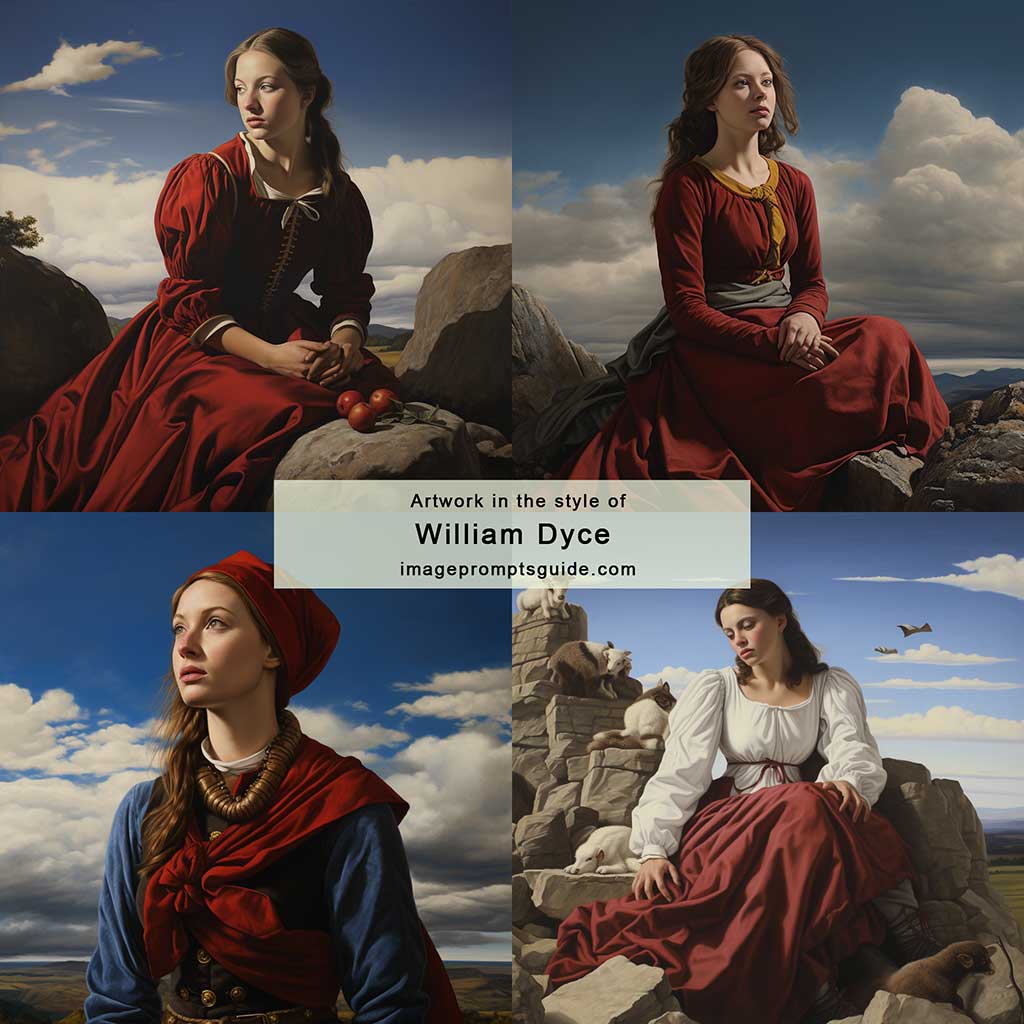 Artwork in the style of William Dyce (Midjourney V5.2)