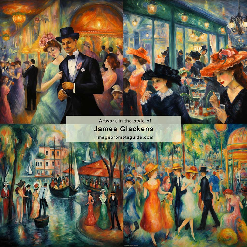 Artwork in the style of William James Glackens (Midjourney v5.2)