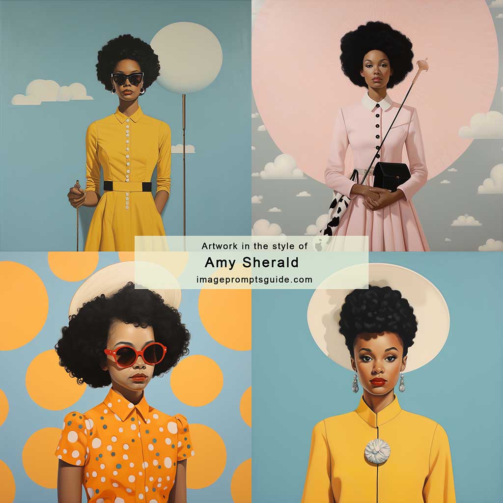 Artwork in the style of Amy Sherald (Midjourney v5.2)