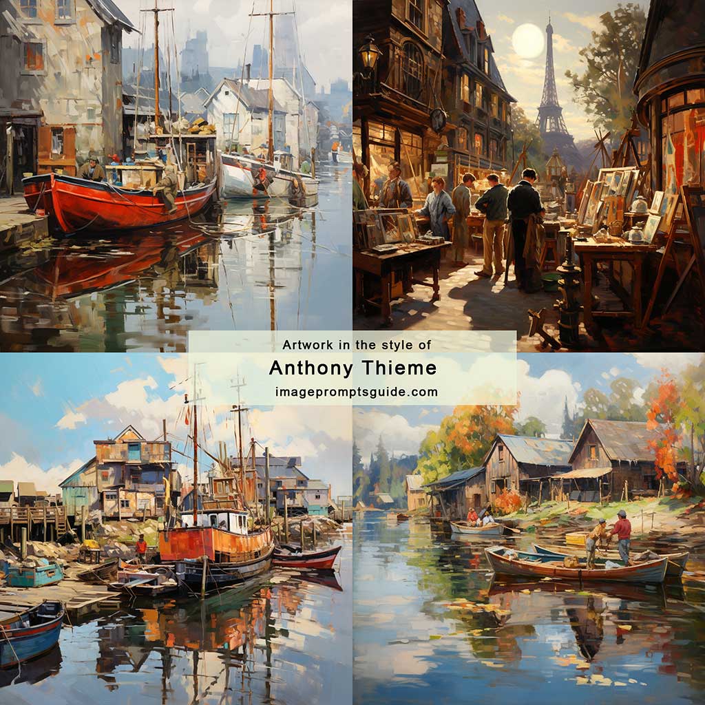 Artwork in the style of Anthony Thieme (Midjourney v5.2)