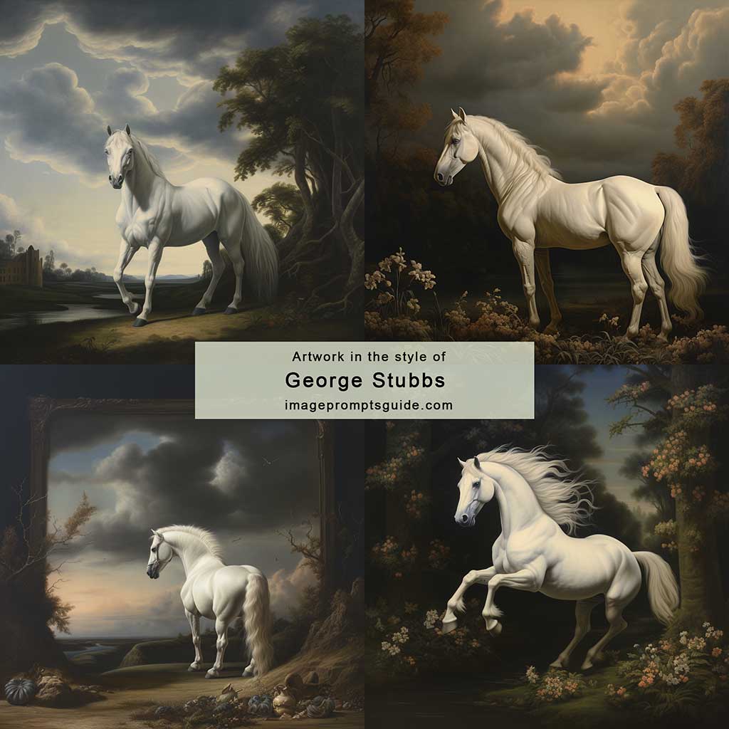 Artwork in the style of George Stubbs (Midjourney v5.2)
