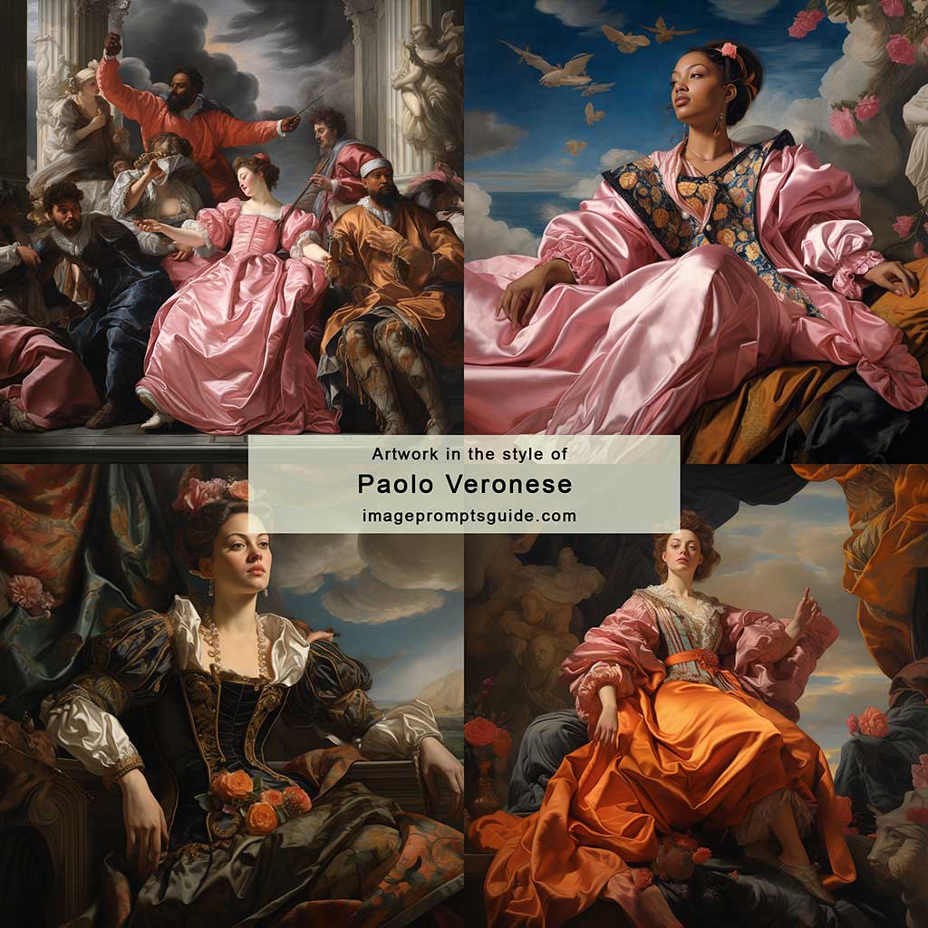 Artwork in the style of Paolo Veronese (Midjourney v5.2)