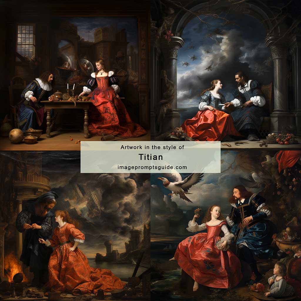 Artwork in the style of Titian (Midjourney v5.2)