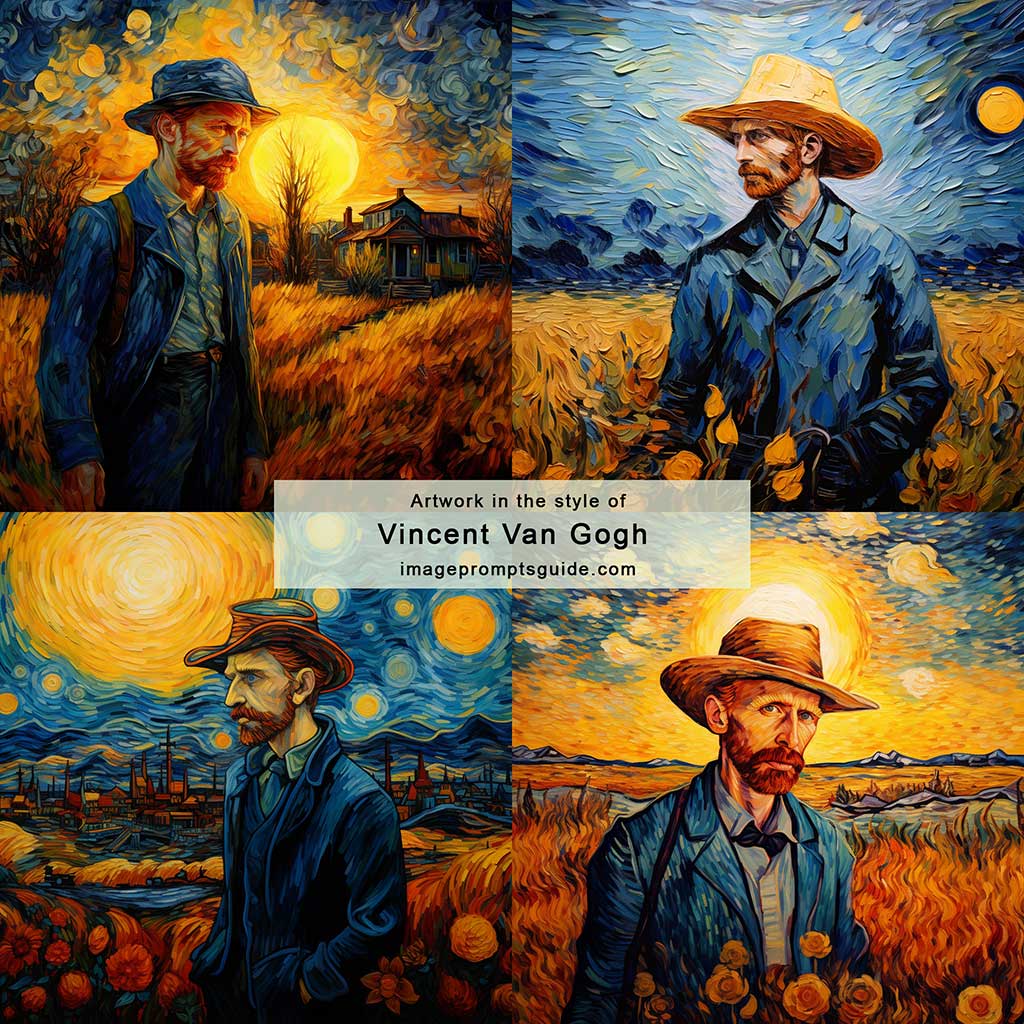 Artwork in the style of Vincent Van Gogh (Midjourney v5.2)