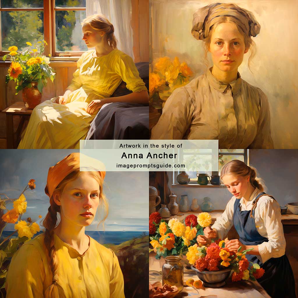Artwork in the style of Anna Ancher (Midjourney v5.2)